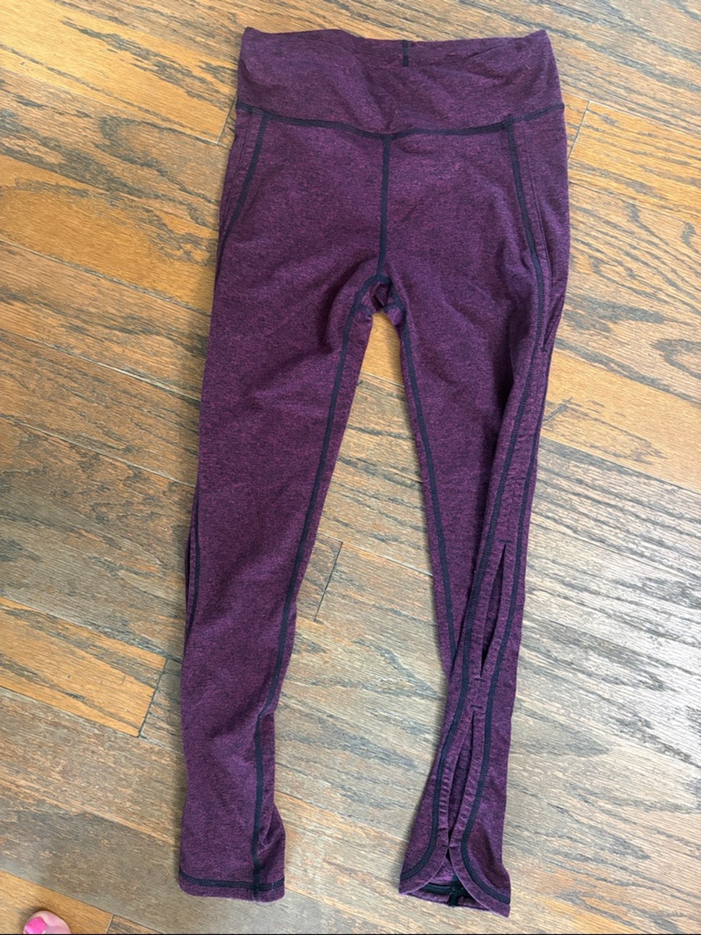 FP Movement by Free People Plum Heather Performance Leggings with Side Slits